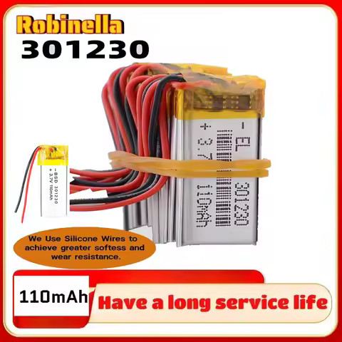 301230 Lithium Polymer Battery 3.7V 110mAh Li-ion Lipo Rechargeable Batteries for Reading Pen Blueto