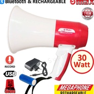 Power Megaphone Loud Hailer with Siren + USB + Record Function Pembesar Suara Lithium Battery Rechar
