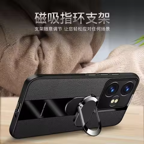 For Realme GT6 GT6T Neo6 Case Magnetic Ring Back Cover For Realme GT Neo6 SE Luxury Leather Silicone