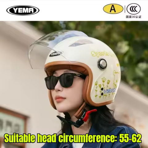YEMA Electric Vehicle Helmet Men's and Women's Summer Half Helmet Four Seasons Motorcycle Helmet Cas