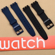 Swatch สายนาฬิกาซิลิโคน Swatch สายนาฬิกาเรซินสามขาสำหรับผู้ชายและผู้หญิง16/17/19/ 20mm สีดำและสีขาว