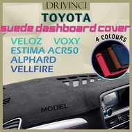 TOYOTA Veloz Vellfire Alphard AH10 AH20 AH30 Estima ACR50 Voxy MPV Suede Leather Dashboard Cover Custom Made