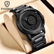 LIGE Sub Merek FOXBOX Jam Tangan Pria  Tahan Air Jam Tangan Kuarsa Manik-manik Bergulir Kreatif Jam 