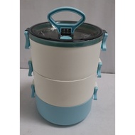 Abbott Tiffin 3 Tiers Lunch Box Stainless Steel - Blue White