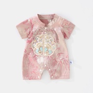 British Next Baby Boy Summer Thin Short-Sleeved Romper Baby Style Clothes Embroidered Hundred Days J