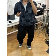 BOXY FORM SHIRT SHORT SLEEVES DENIM PATTERN CODE 485