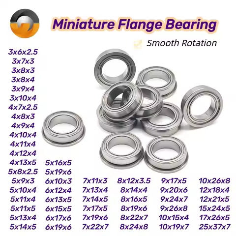 10Pcs MF106ZZ 6x10x3mm Flanged Bearing ZZ Double Metal Shield MF63ZZ MF85ZZ MF128ZZ F623ZZ F683ZZ F6
