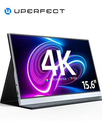 UPERFECT 4K Portable Monitor 15.6 Inch 100% sRGB HDR IPS UHD USB-C Laptop HDMI Computer Display With