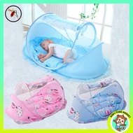 Baby Mosquito Net Bed 3 in 1 (Foldable) kelambu baby + tilam baby + bantal baby with pillow and matt