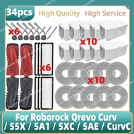 Fit For ( For Roborock Qrevo Curv / S5X / 5A1 / 5XC / 5AE / CurvC ) Parts Main Roller Side Brush Hep