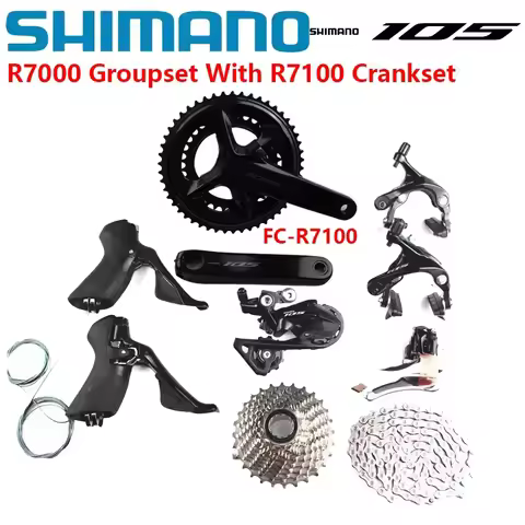 SHIMANO 105 R7000 11 Speed Grouspet R7000 Rear Front Derailleur Cassette HG601 Chain With R7100 Cran