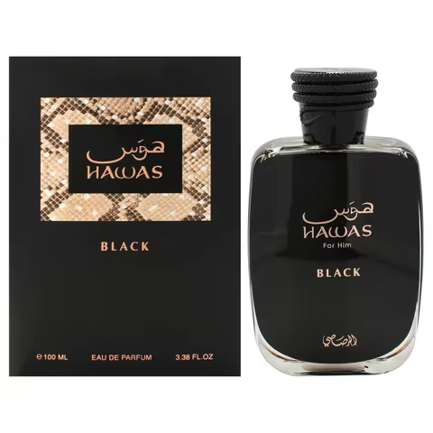 Perfume Rasasi Hawas Black EDP 100ML Long Lasting Woody Scent Luxury Men's Gift Set
