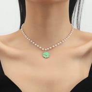 Pearl Flower Pendant Necklace Clavicle Choker Pearl Flower Necklace for Women