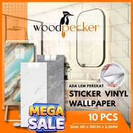WOODPECKER - [10PCS] Marble Wall Vinyl Wallpaper 30CM x 60CM Marble Sticker