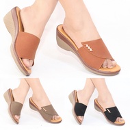 Sendal Kokop Wedges Wanita Terbaru Sandal Ibu Ibu Kekinian Sendal Slide Wanita Sandal Slop Flat Anti