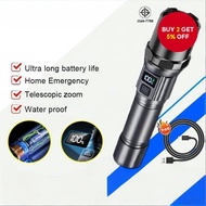 Outdoor Searchlight, 1,000,000 Lumen Waterproof USB Rechargeable Flashlight for Camping