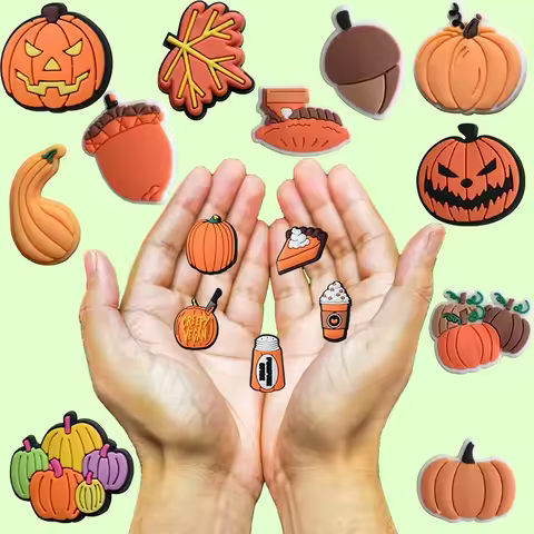 Shoe Charms for Crocs Accessories Halloween Pumpkin Shoes Charm for Croc Decorations Pins Men Access