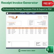 Excel Template - Receipt Invoice Generator Excel (Free 12-in-1 Bundle Excel Course Books)