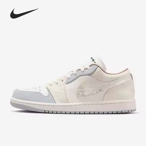 Nike Air Jordan 1 versatile Comfortable Durable Low-top Retro Basketball Shoes For Women Off-white N