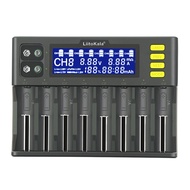 LiitoKala Lii-S8 八槽液晶顯示快速電池充電器，適用於21700、26650、18650、9V鎳氫電池 1個