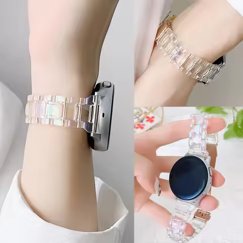 Clear Band For Samsung Galaxy Watch 7 40 44mm Colorful Bracelet Watchband For Samsung Galaxy Watch4 