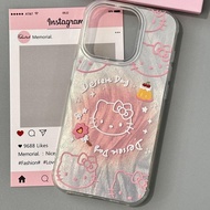 INS-Glitter Hello Kitty Phone Case for iPhone 15 Pro Max/14/13/12/11/XR/XS/7P/8P