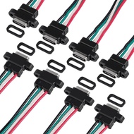 8pcs USB Connector Type-C Female Chassis 4 Pin for DIY Waterproof 4P Solder Wire Type USB C Pigtail 