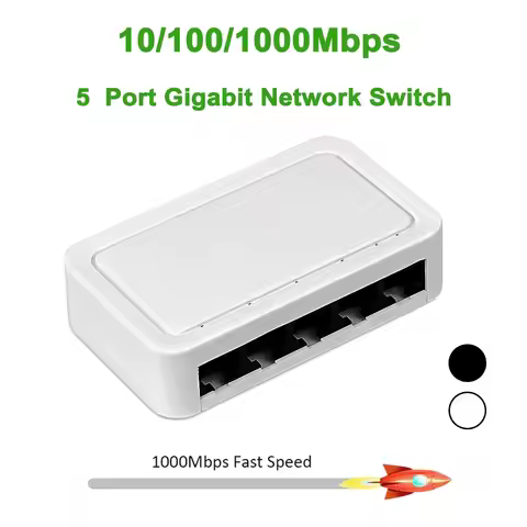 10/100 /1000Mbps Gigabit Network Switch 5 Port EU US PLUG Ethernet Switch Internet Splitter Desktop 