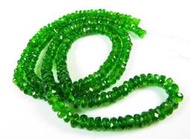 【天然寶石DIY串珠材料-超值組】超美綠色鉻透輝石算盤刻面寶石珠串限量款3