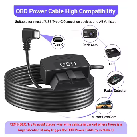 Good sales OBD2 OBD Power Cable for Dash Camera, OBD to Type-C USB OBDII Adapter Hardwire Charger Ca