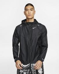 9527 NIKE 黑 全黑 反光 LOGO 勾勾 連帽外套 慢跑外套 風衣外套 CK6342-010