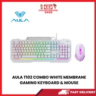 AULA T102 COMBO WHITE  MEMBRANE GAMING KEYBOARD & MOUSE