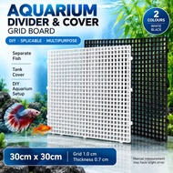 Aquarium Divider Grid Board Fish Tank Cover Mesh Panel Splicable DIY Partition Black White 30x15cm 3