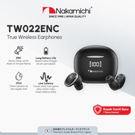 Nakamichi TW022 ENC TWS Earphone Full Bass Earbuds Bluetooth IPX4 Anti Keringat
