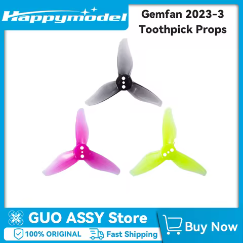 Happymodel GEMFAN Hurricane 2023 2 Inch 3-Paddle Propeller 1.5mm Holes for 1105-1108 Motor for Mobul
