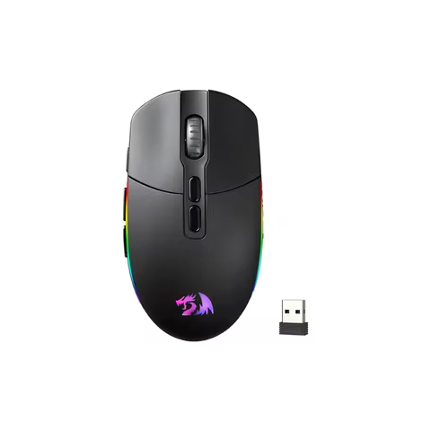 Redragon M719 Pro Wireless Optical Gaming Mouse, 8 Programmable Buttons, RGB 10,000 DPI, Ergonomic P