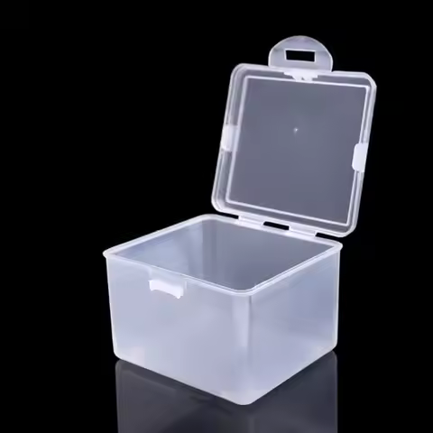 Multi-purpose Storage Box Rectangular Shape Plastic Storage Case with Lid Clear Small Thing Containe