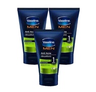 Vaseline Men Facial Face Wash Anti Acne Oil Foam 50ml. (3หลอด) วาสลีน เม็น แอนตี้ แอ็คเน่ เฟซ วอช เพ