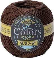 Olympus COL. 777 Emmy Grande Colors Lace Yarn, Fine Line, Coffee Brown, 0.3 oz (10 g), Approx. 16.3