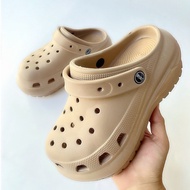 Dép cross nữ đế bánh mì 6CM tôn dáng thời trang đính nhiều STICK cute hottrend ( 612 nâu)