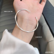 Pure Silver Bracelet Silver Light Luxury Style Women's Mobius Loop Bracelet Simple Pure Silver999.9A