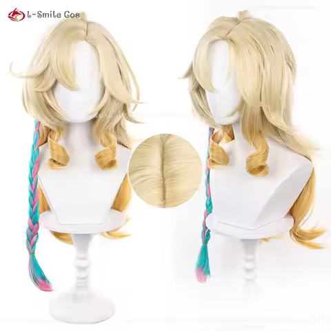 Xilonen Cosplay Wig 70cm Gold Gradient Wigs With Pre Styled Braided Heat Resistant Synthetic Hair Ha