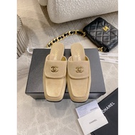 CHANEL Square Toe Flat Mules Size 35-39