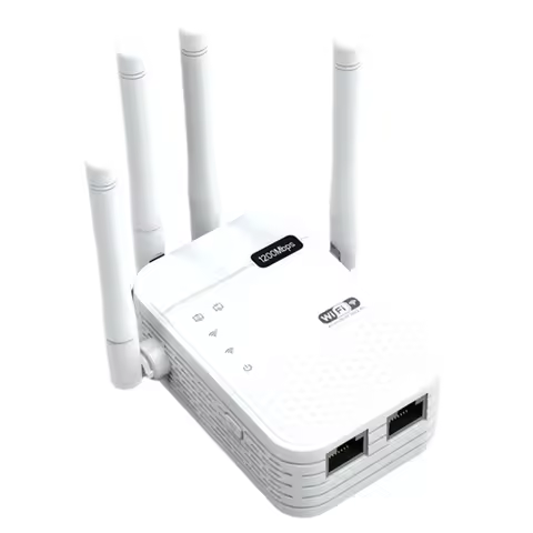 1200Mbps WiFi Signal Booster 4 External Antennas 5GHz & 2.4GHz Dual-Band Wireless Signal Range Exten