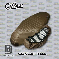 Cover Jok Model Caferecer Pelindung Jok Motor (Pakai Karet) Beat Scoopy Vario Pcx Nmax Aerox