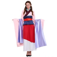 Movie Mulan Costume Women Red Blue Drama Princess Dresses Halloween Adult Cosplay Hua Mulan Clothes 