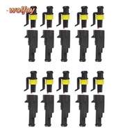 YOLANDA 10 Set Auto Electrical Wire Connectors, 1 Pin Way Male and Female Car Wire Connector Plug, W