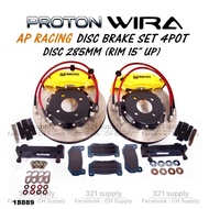 EVO3 WIRA SATRIA PUTRA GTI AP RACING DISC BRAKE SET 4POT CALIPER DISC 285MM AP7600 (RIM 15" UP) LANC