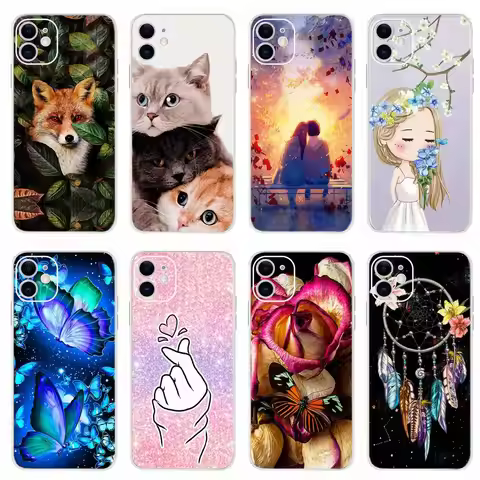 Silicone Case For iPhone 11 Case Apple iPhone 11 Pro Max Soft TPU Cute Painted Cover Coque For iPhon