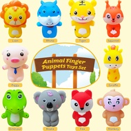 10PCS Soft Rubber Animal Finger Puppets for Kids Finger Hands Role Play Tell Story Cloth Doll Educ